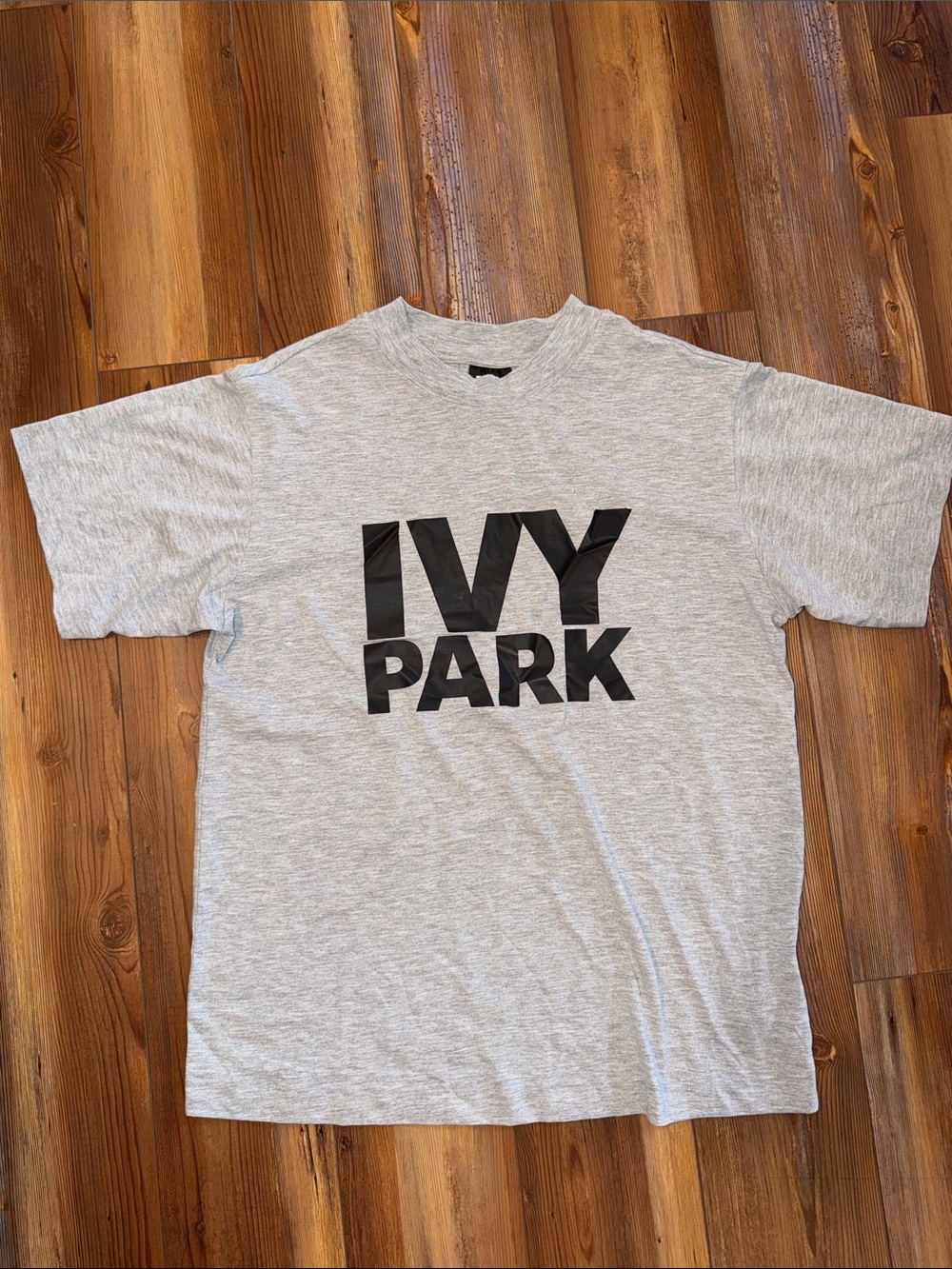 IVY PARK Heather Gray Tee with Black Logo